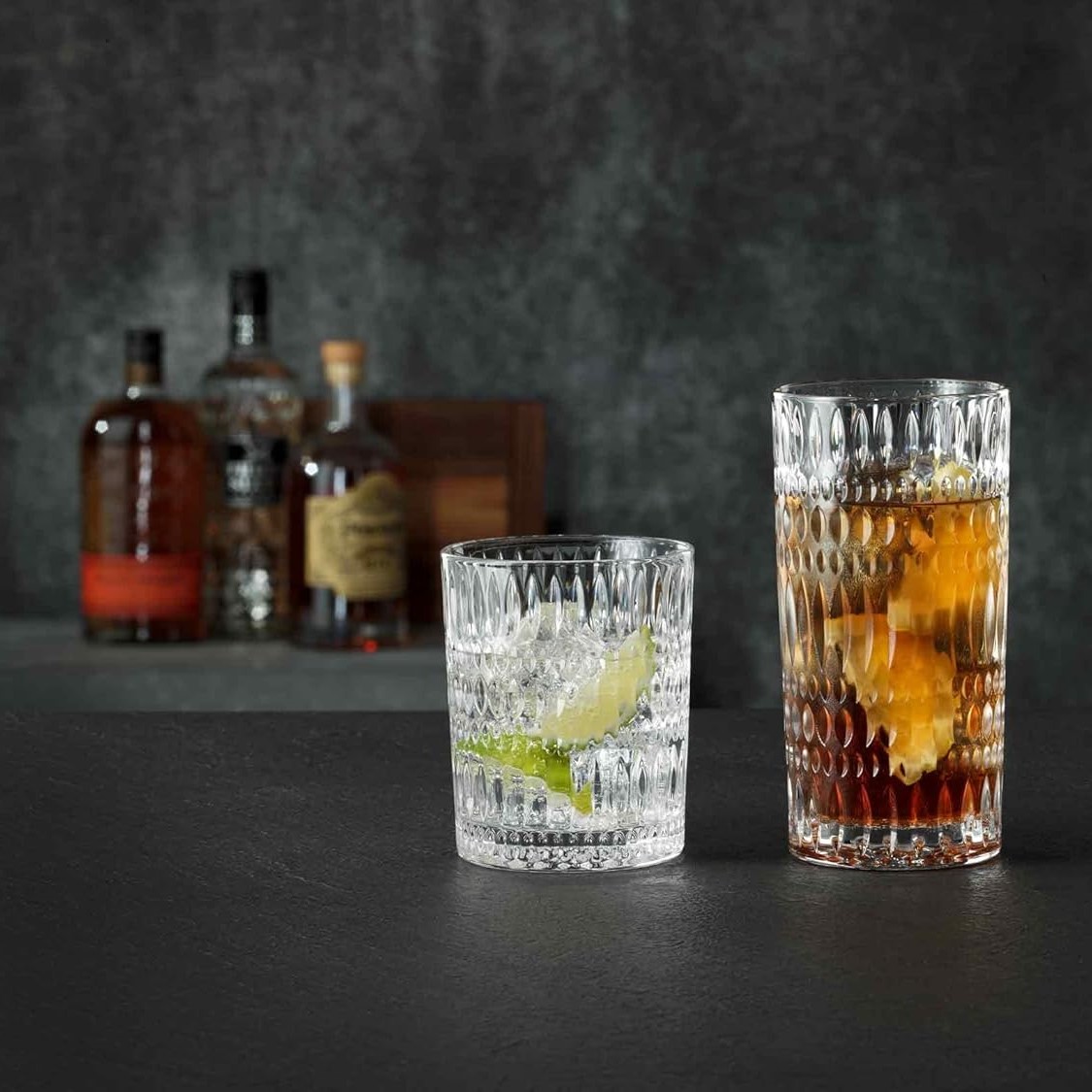Longdrinkglas ETHNO, mit Whiskygläsern, set à 12 st, klar, glas, Nachtmann
