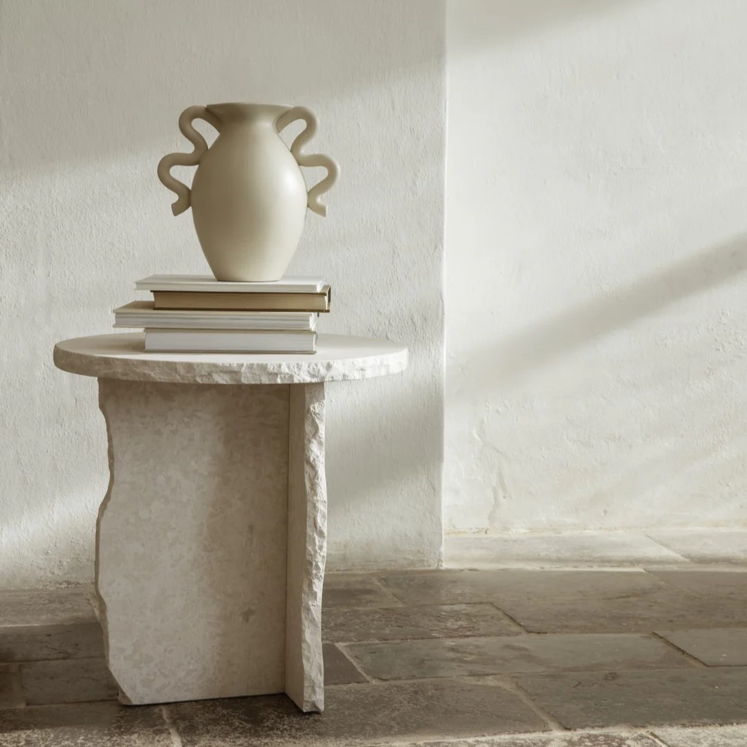 Vase VERSO 27,5 cm, creme, steingut, fest LIVING