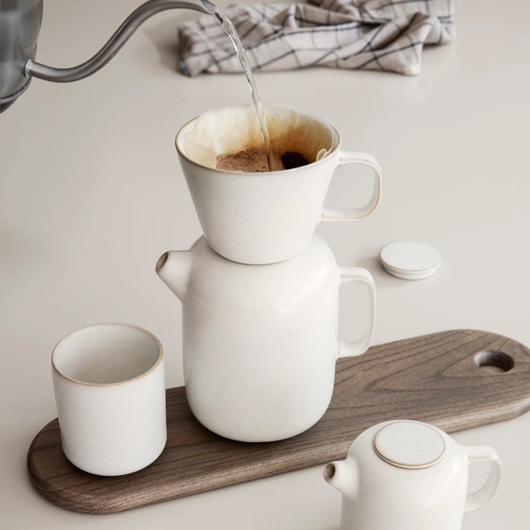 Kaffeekanne SEKKI 1 l, creme, steingut, ferm LIVING