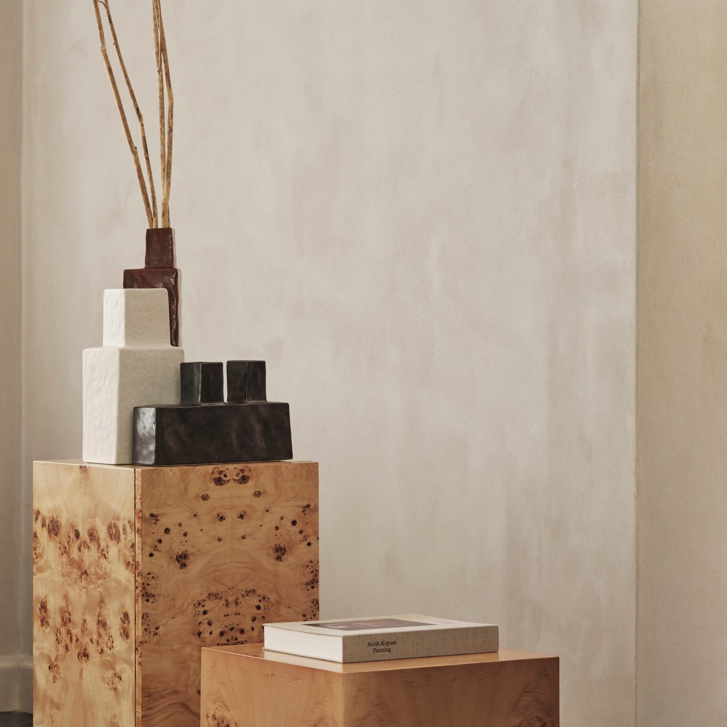 Vase KOA 26 x 17 cm, schwarz, keramik, fest LIVING