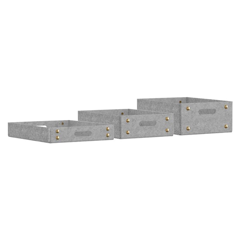Schreibtisch-Organizer TRAY, set à 3 st, Licht grau, filz, Umage