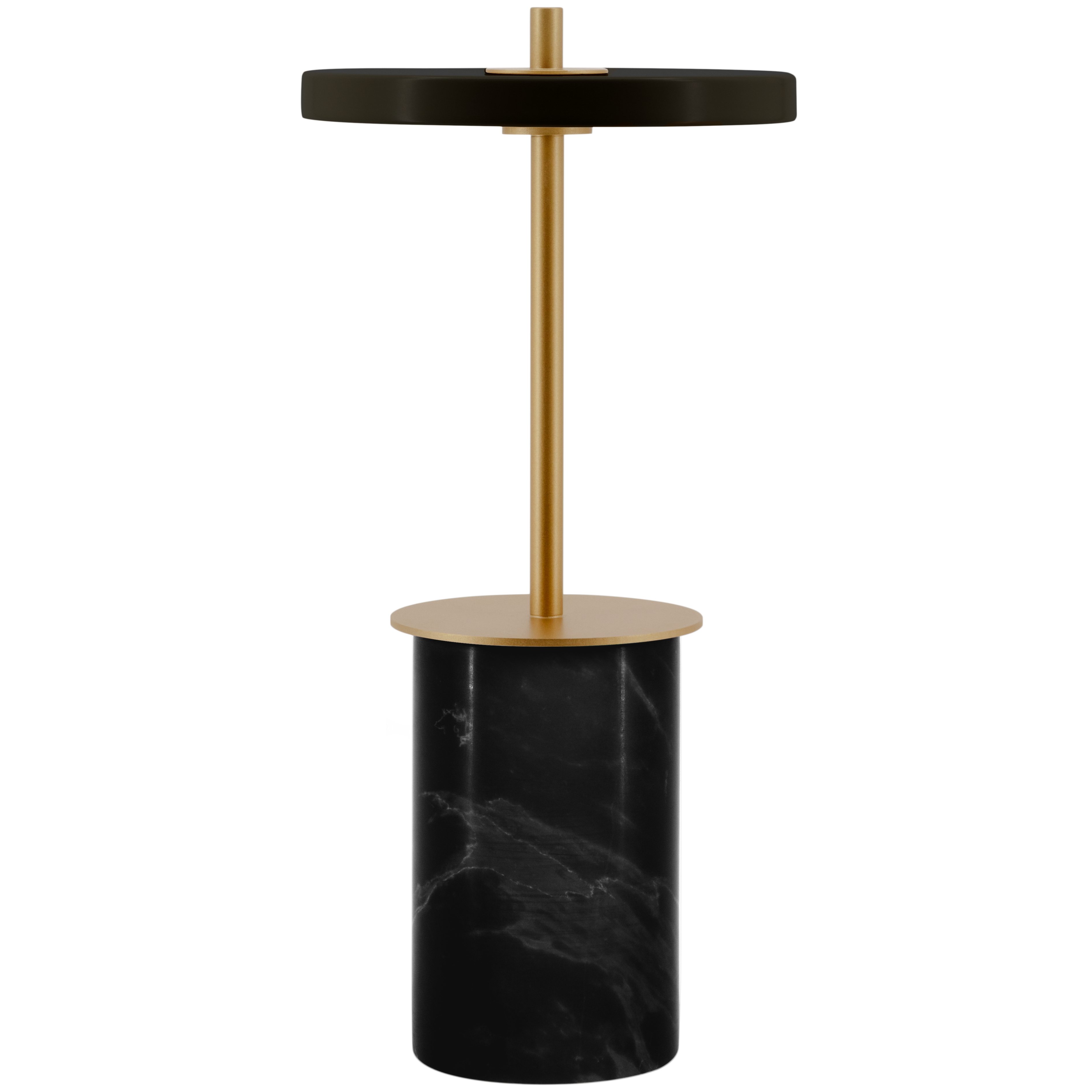 Tischlampe tragbar ASTERIA MOVE 25 cm, schwarz, marmor, Umage