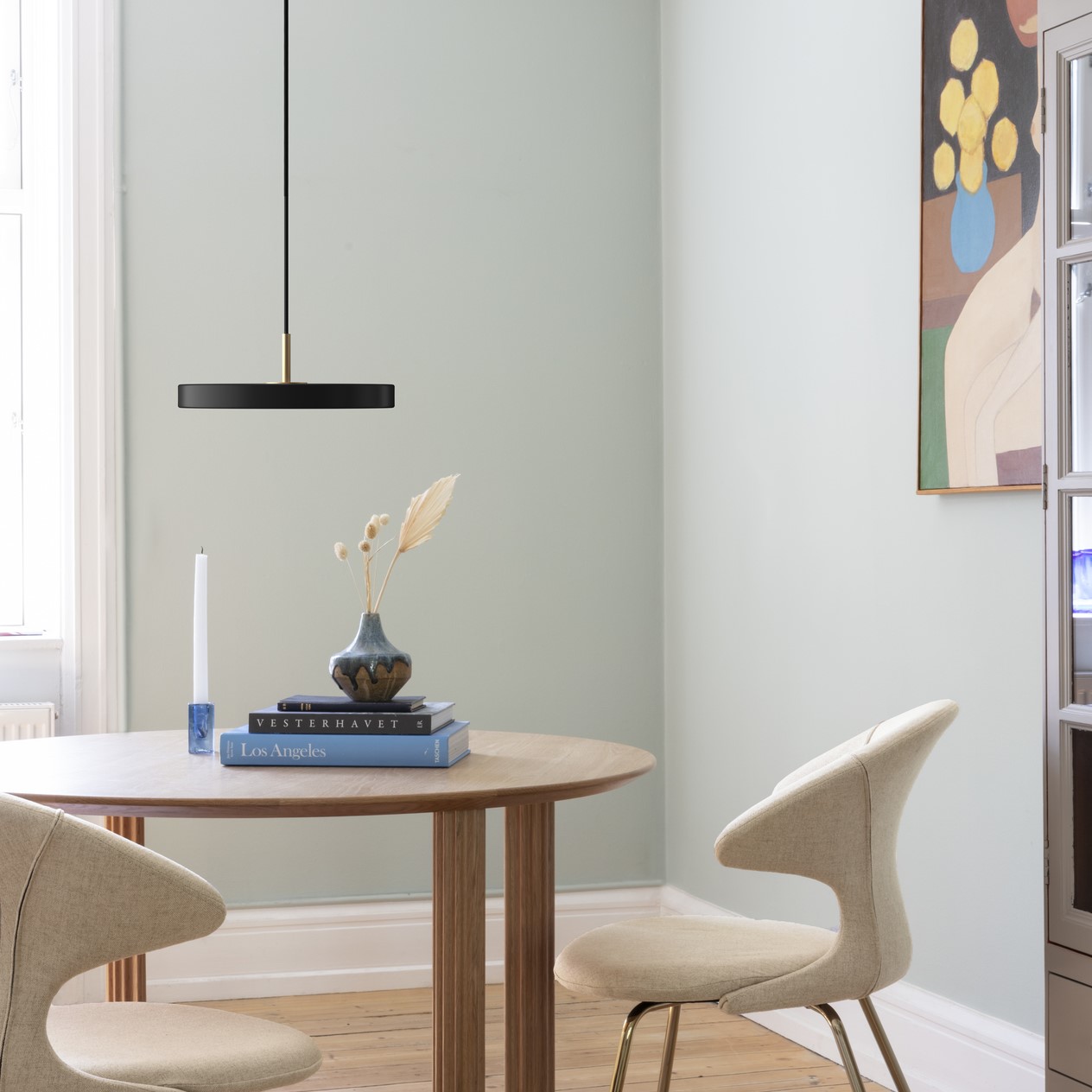 Hängelampe ASTERIA PLUS 31 cm, schwarz / gold, aluminium, Umage