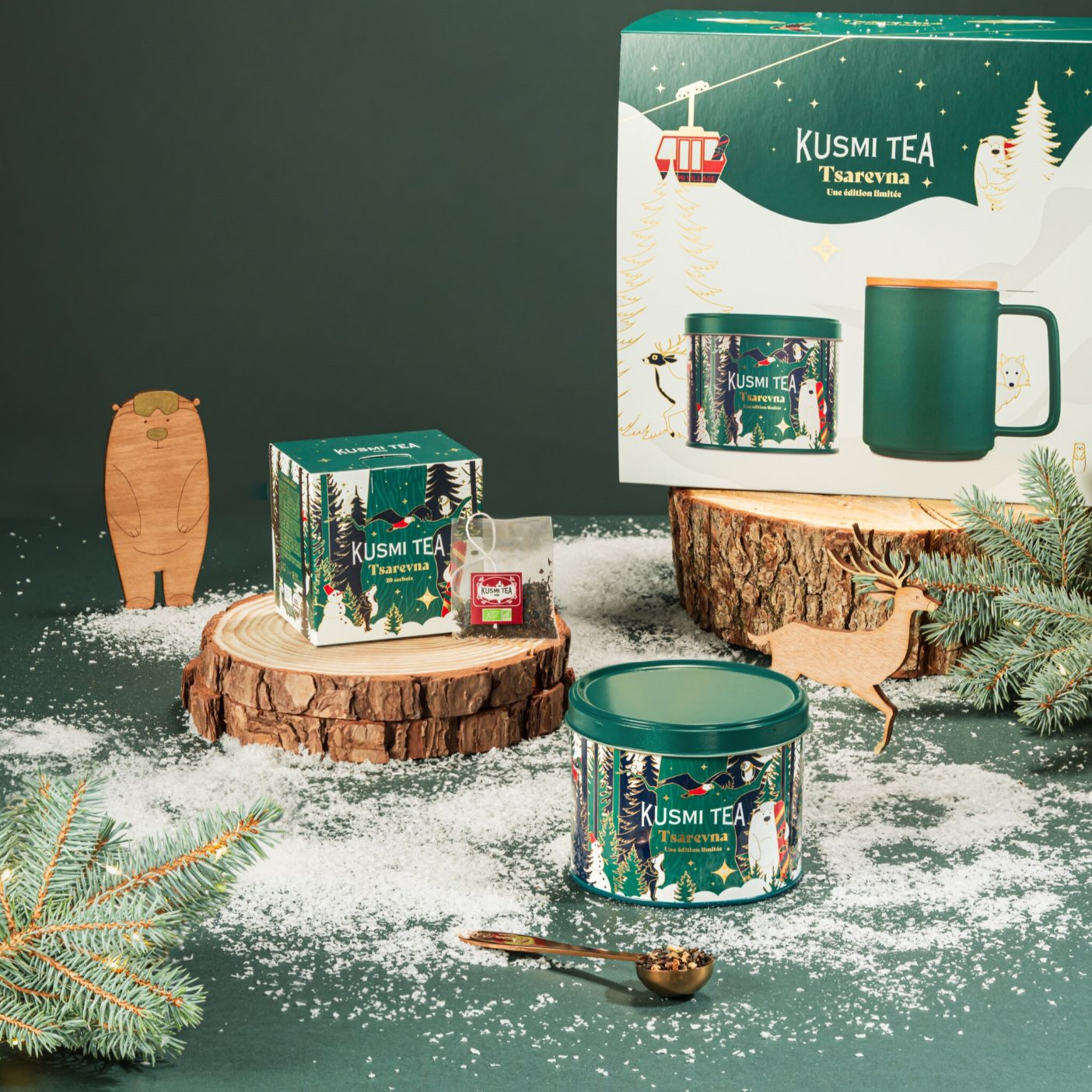 215460 2 cerny caj tsarevna 2024 120 g plechovka hrnek kusmi tea