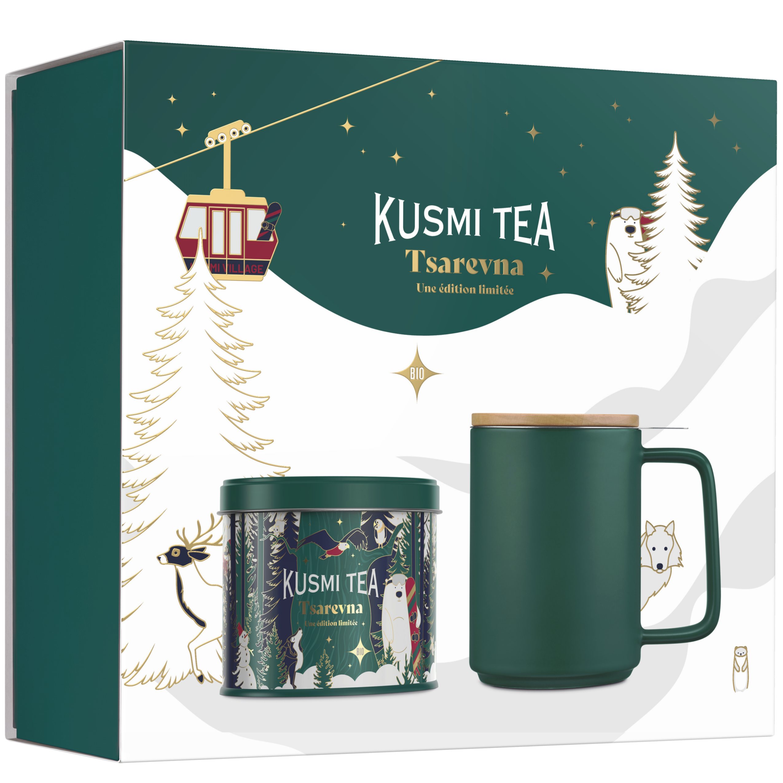 215460 cerny caj tsarevna 2024 120 g plechovka hrnek kusmi tea