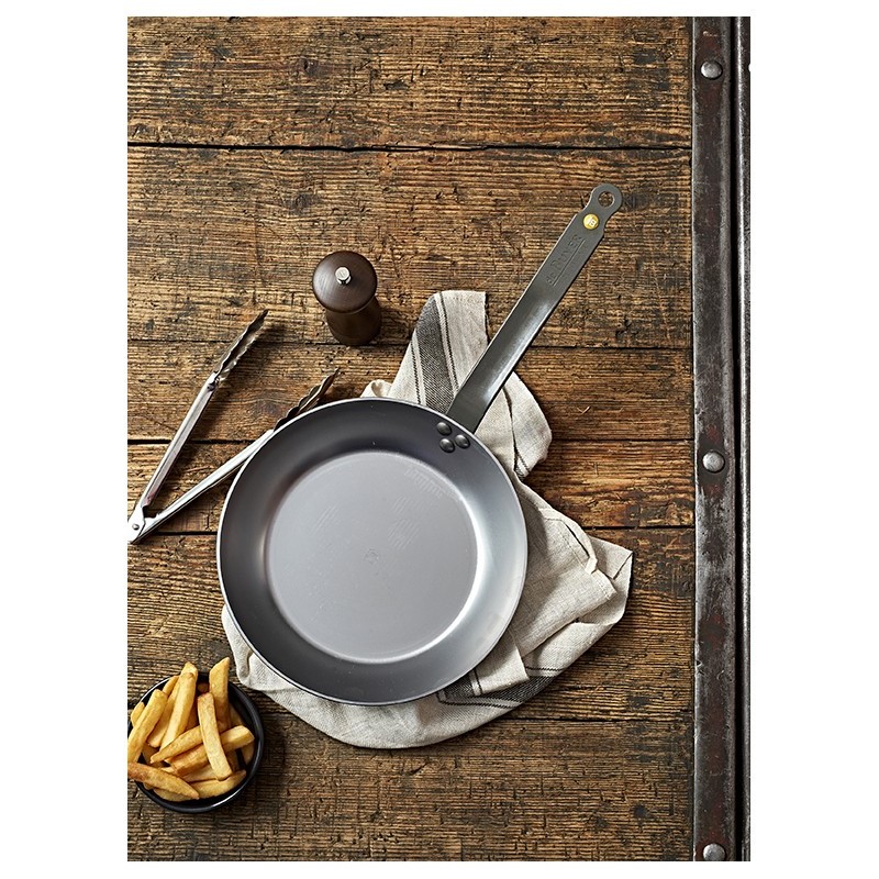 Steakpfanne MINERAL B 26 cm, mit Pfeffermühle und Küchenzange, de Buyer