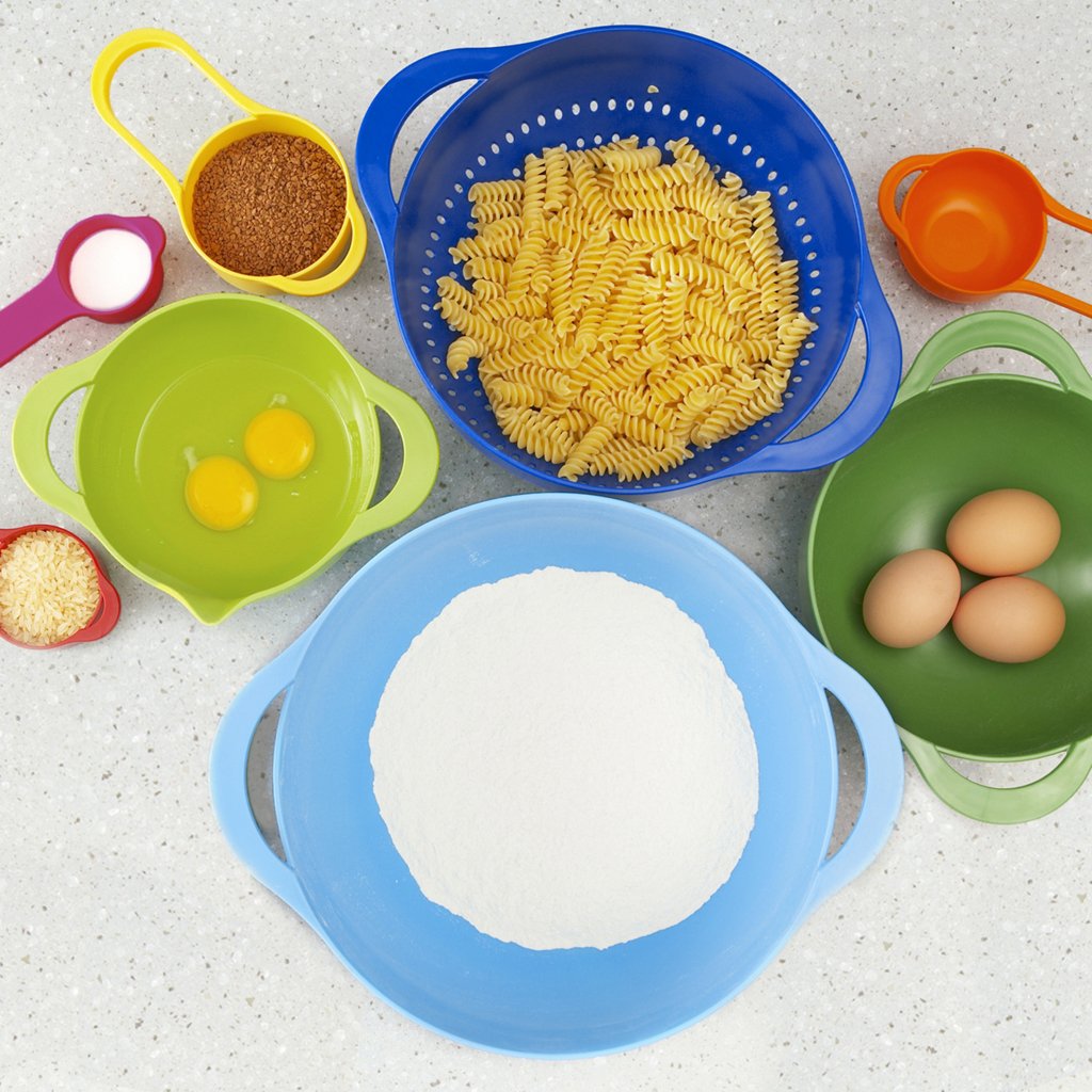 Küchenschüssel NEST DUO , St, mit Messlöffel, stapelbar, bunt, Joseph Joseph