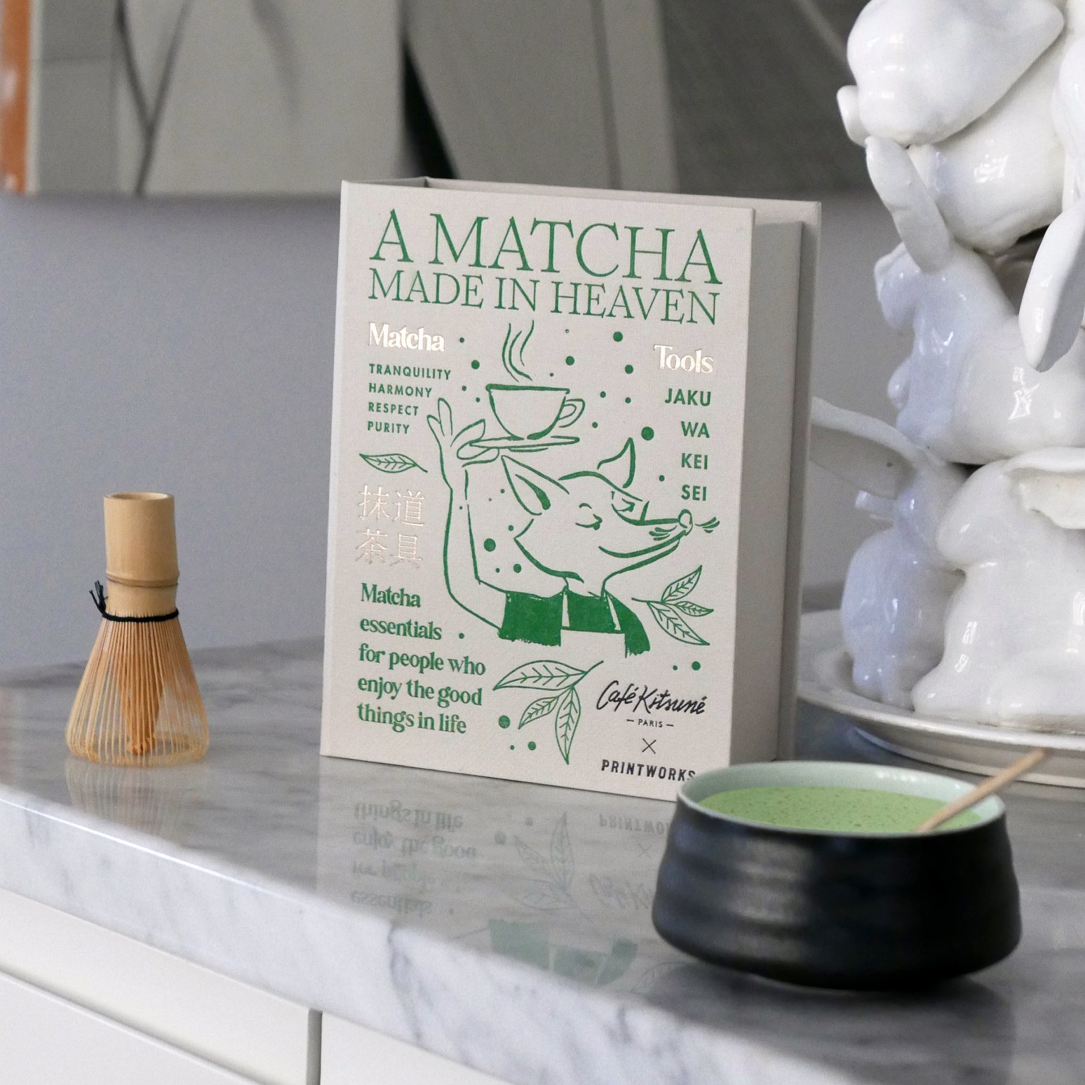 217841 1 sada na matcha caj cafe kitsune sada 3 ks bezova printworks