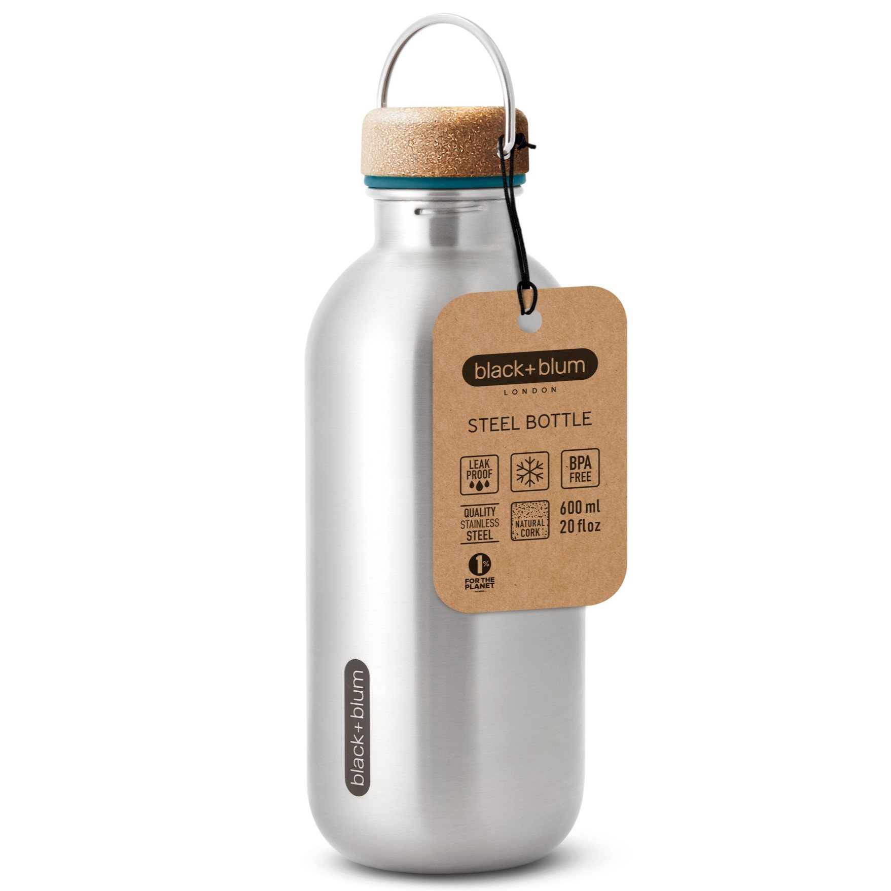 218447 7 lahev na vodu 600 ml morska nerezova ocel black blum