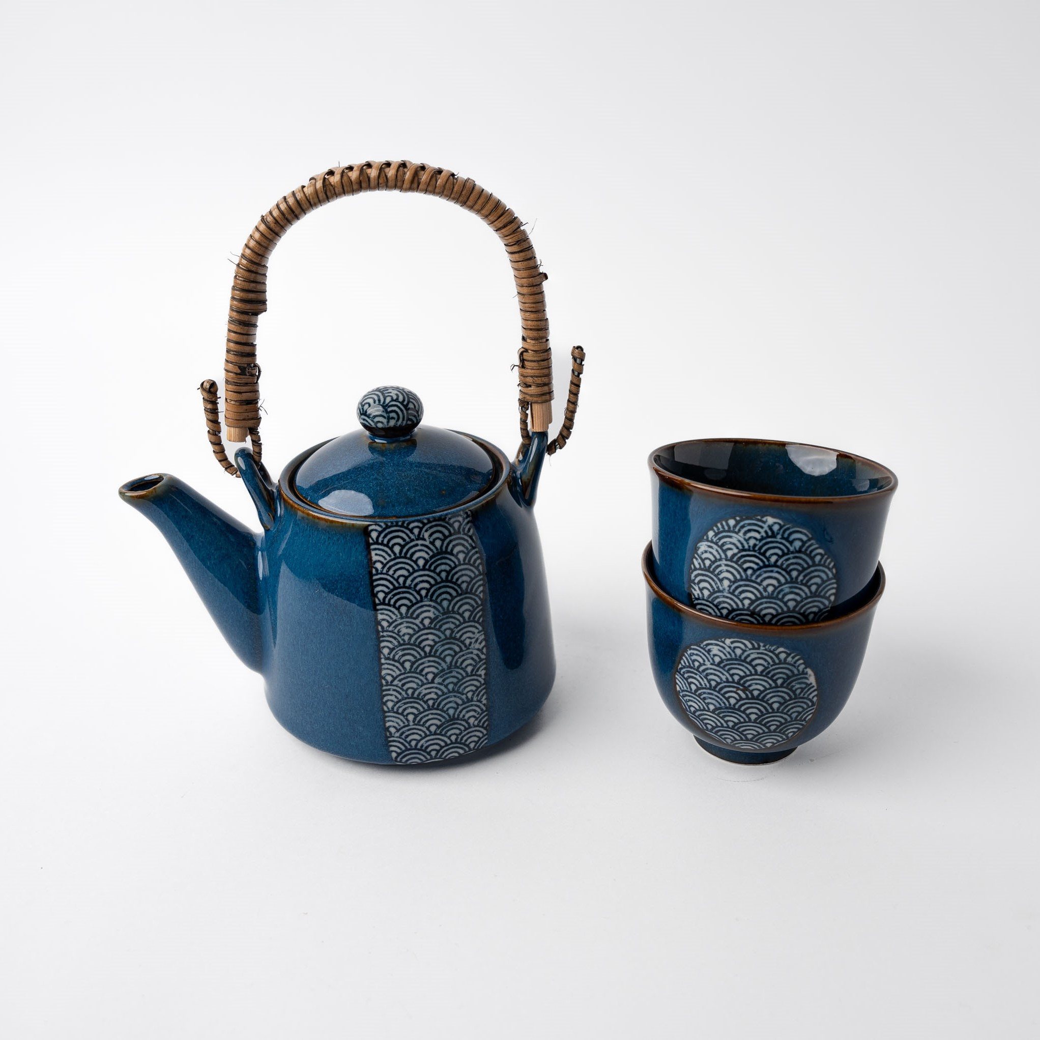 218789 1 cajova souprava blue wave sada 3 ks modra keramika mij