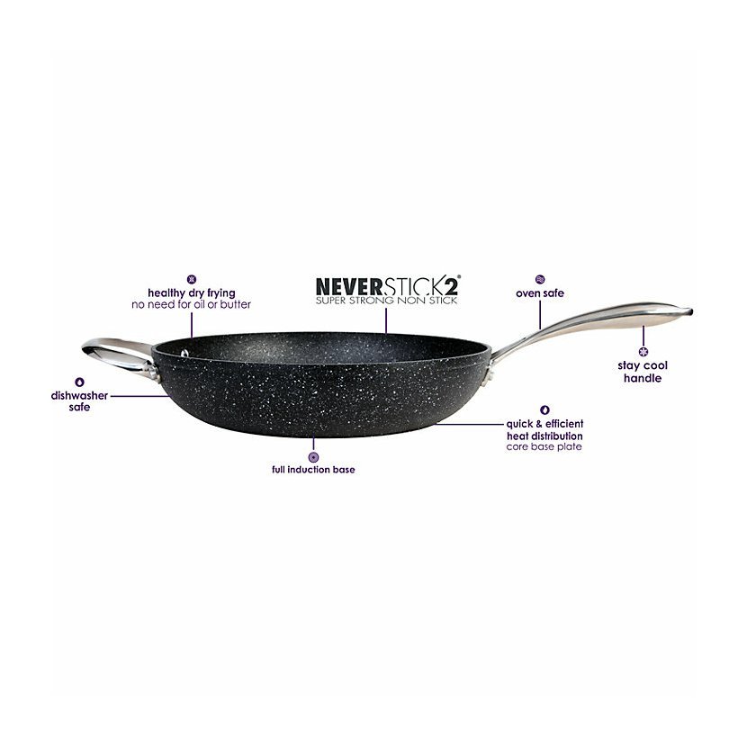 Antihaftpfanne NEVERSTICK2 20 cm, eloxiertes Aluminium, Eaziglide