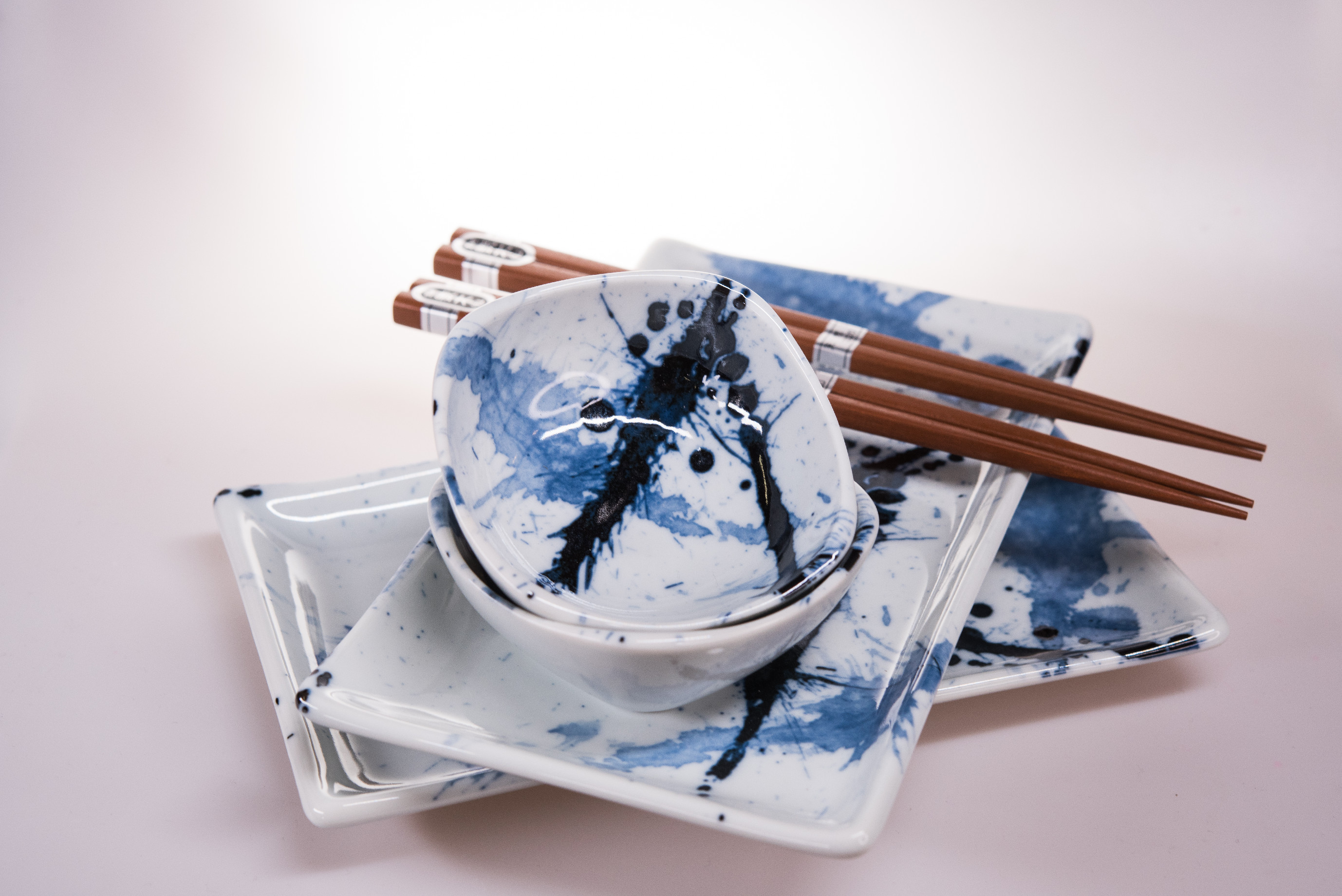Sushi Set BLUE AND WHITE SAKURA, 6-teilig, MIJ