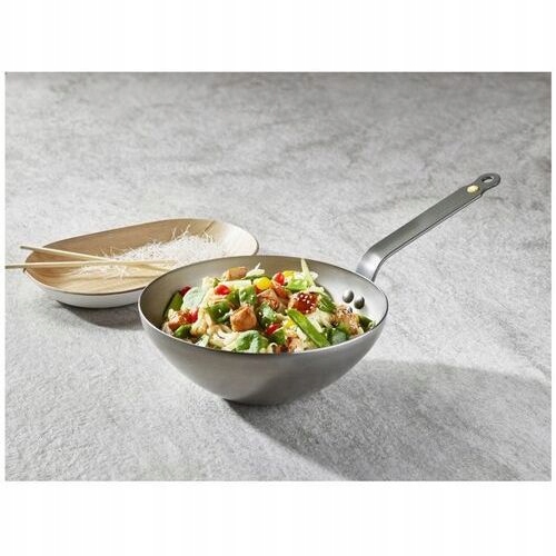Wok MINERAL B 28 cm, mit flachem Boden, Eisen, de Buyer