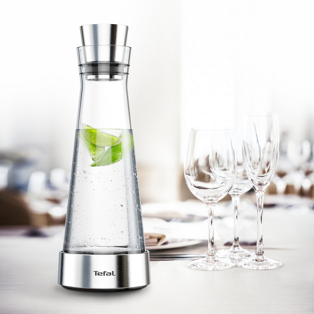 Wasserkaraffe FLOW SLIM 1 l, Edelstahl, Tefal