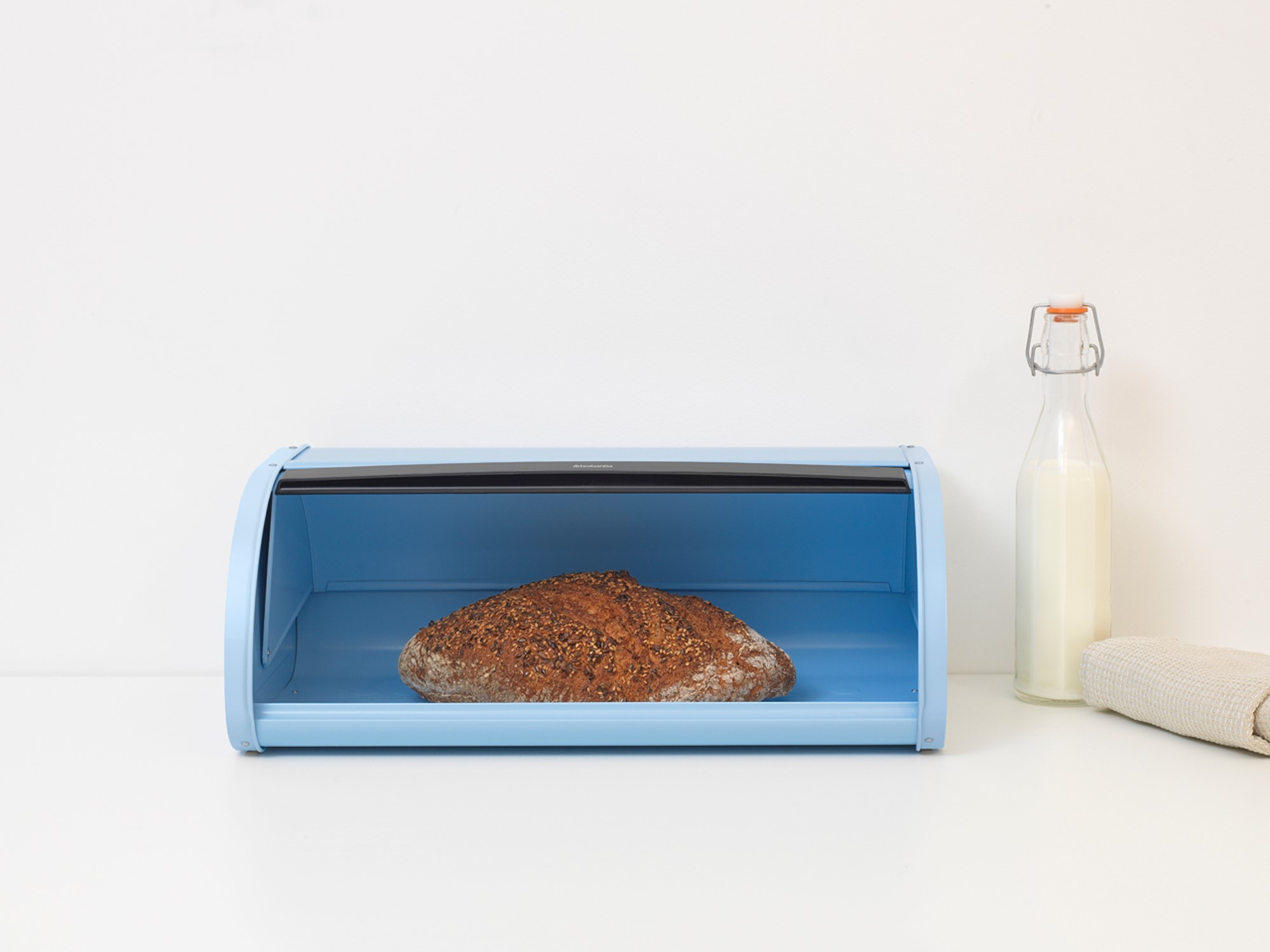 Rollbrotkasten ROLL TOP, hellblau, Edelstahl, Brabantia