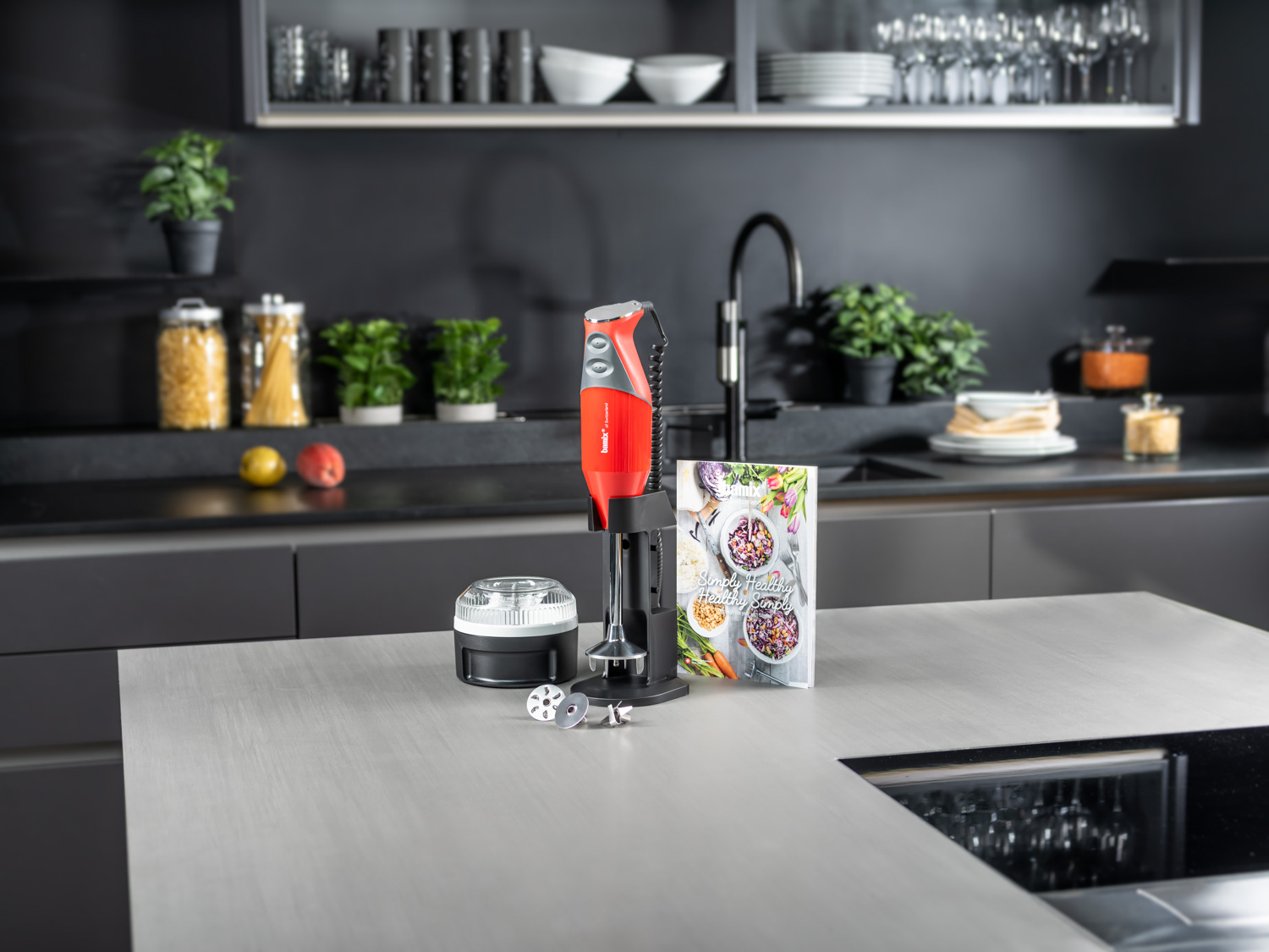 Stabmixer SIMPLY HEALTHY Typ D, 200 W, rot, Bamix