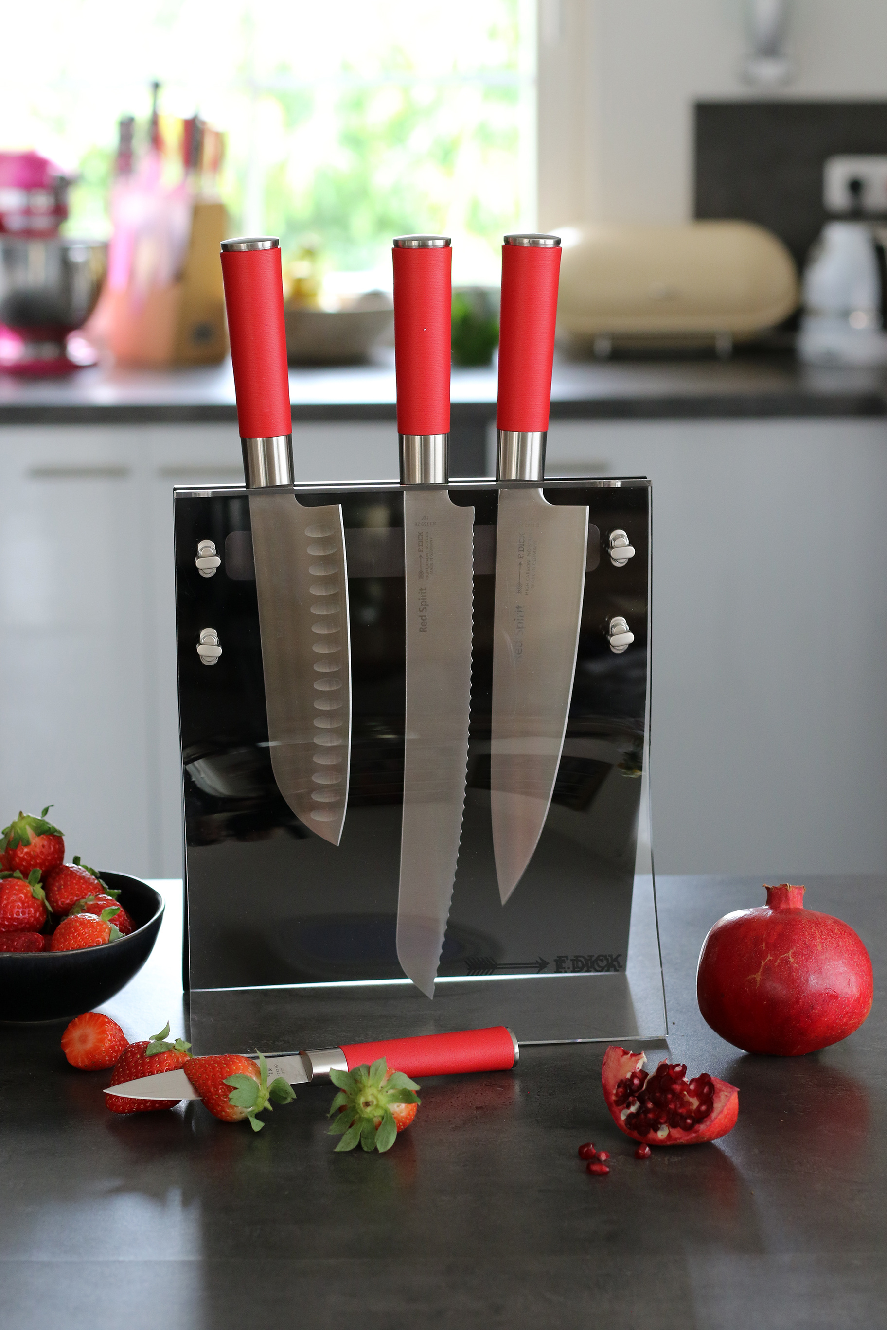 Messerset, 4-teilig, mit Messerhalter magnetisch RED SPIRIT, F.Dick