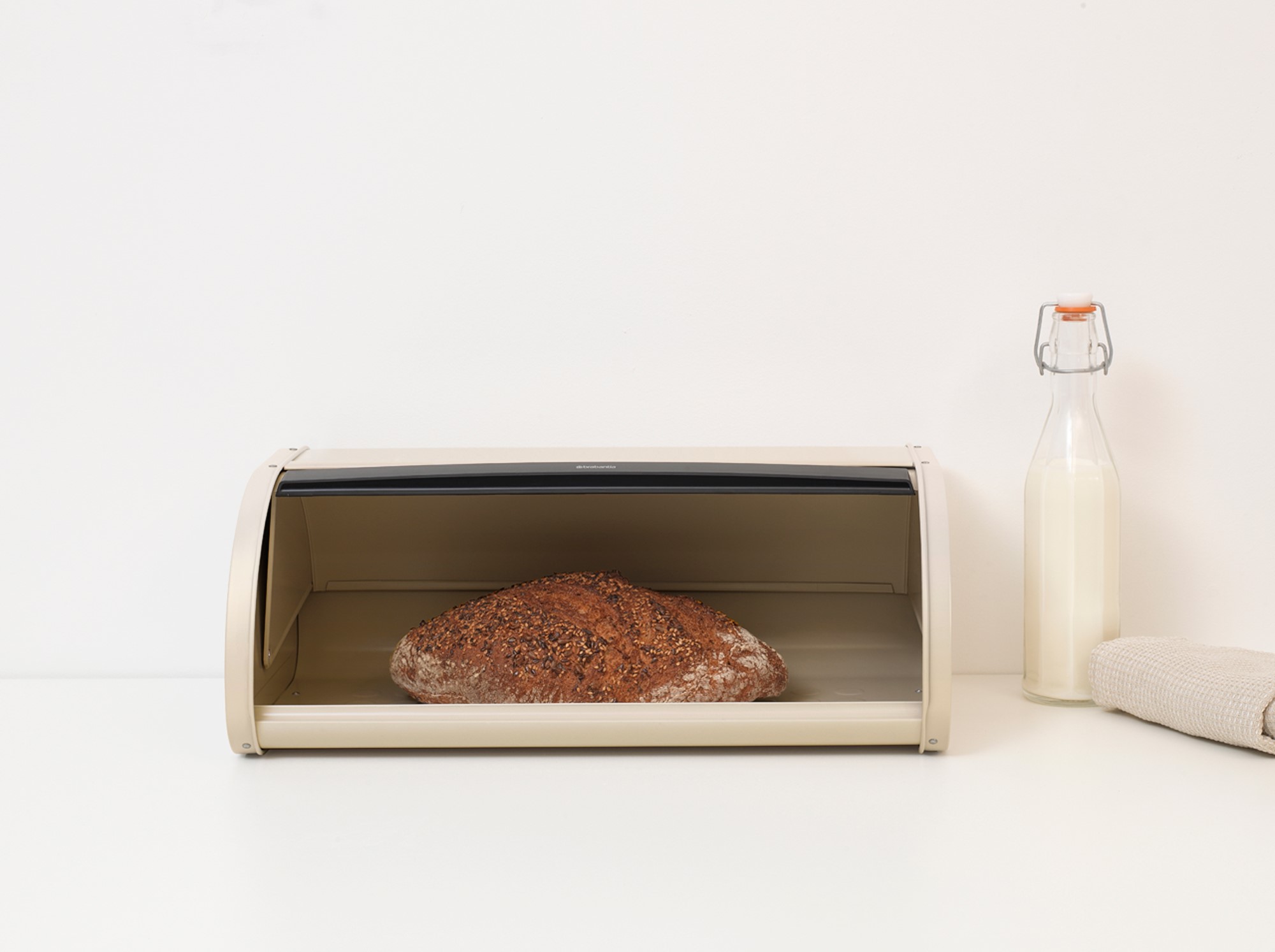 Rollbrotkasten ROLL TOP, beige, Edelstahl, Brabantia