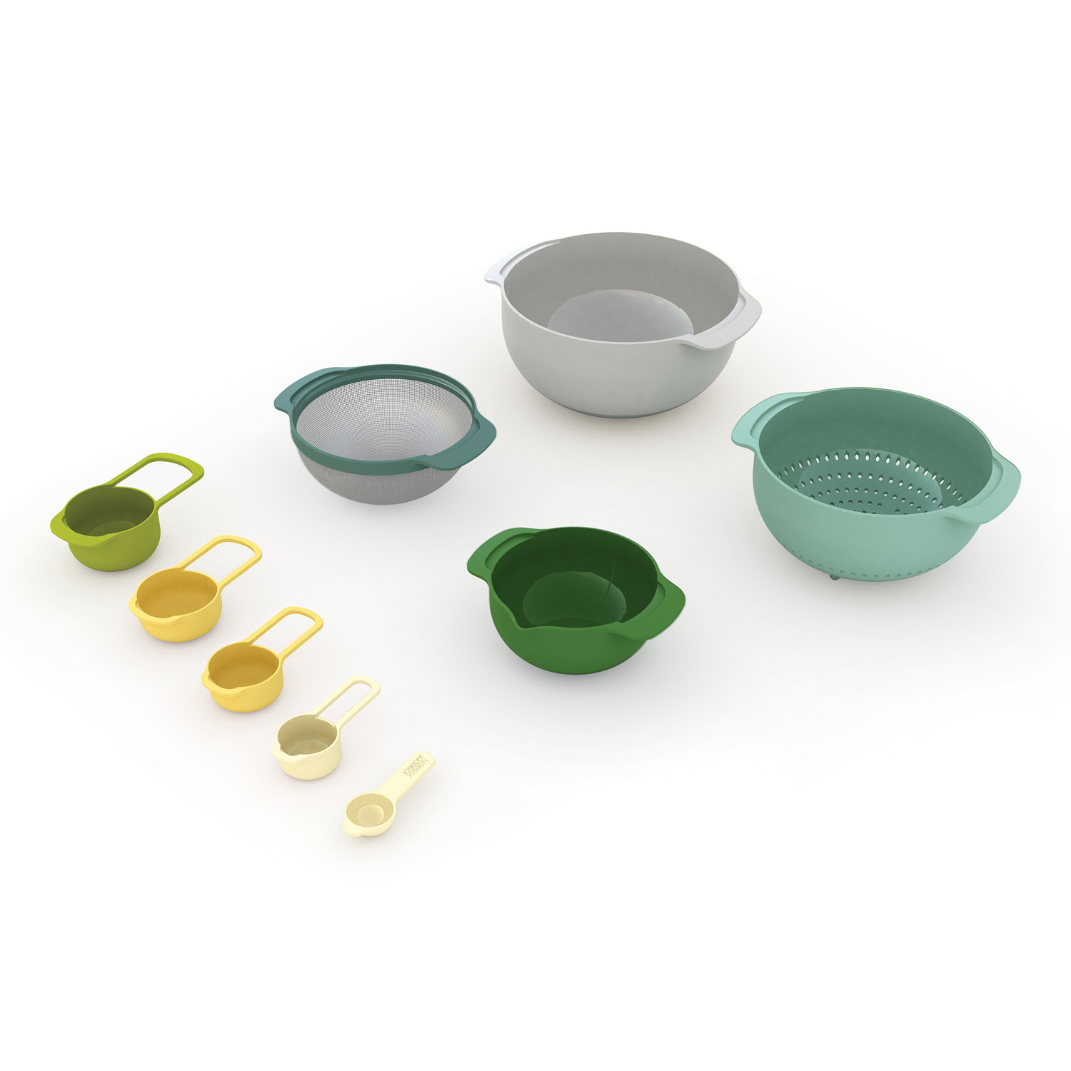 Küchenschüssel Set OPAL NEST, 9-teilig, mit Messlöffel, stapelbar, Joseph Joseph