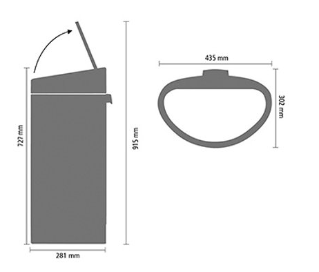 Touch Mülleimer TOUCH BIN NEW 40 l, weiß, Brabantia