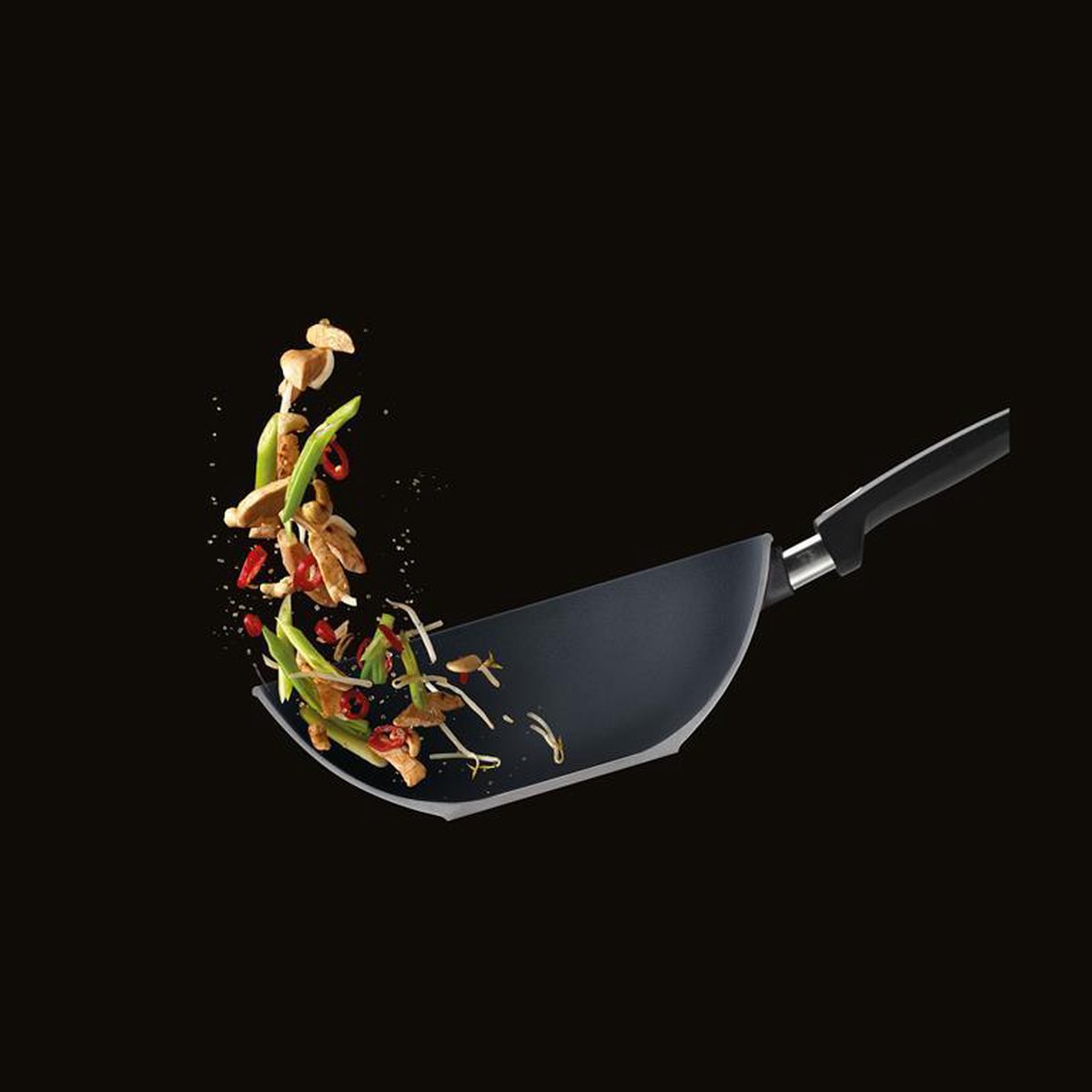 Wok DIAMOND LITE 30 cm, abnehmbarer Griff, Titan, WOLL