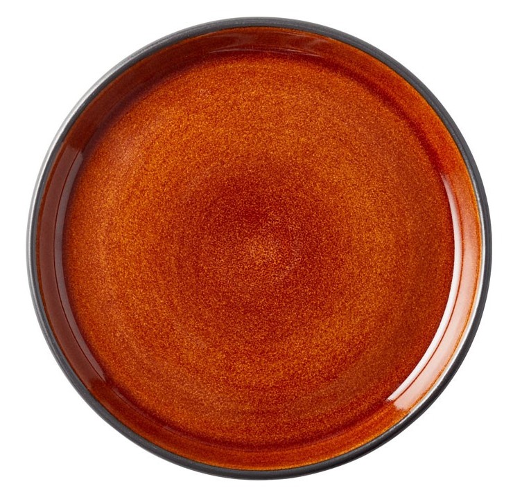 Dessertteller 17 cm, schwarz/bernstein, Bitz