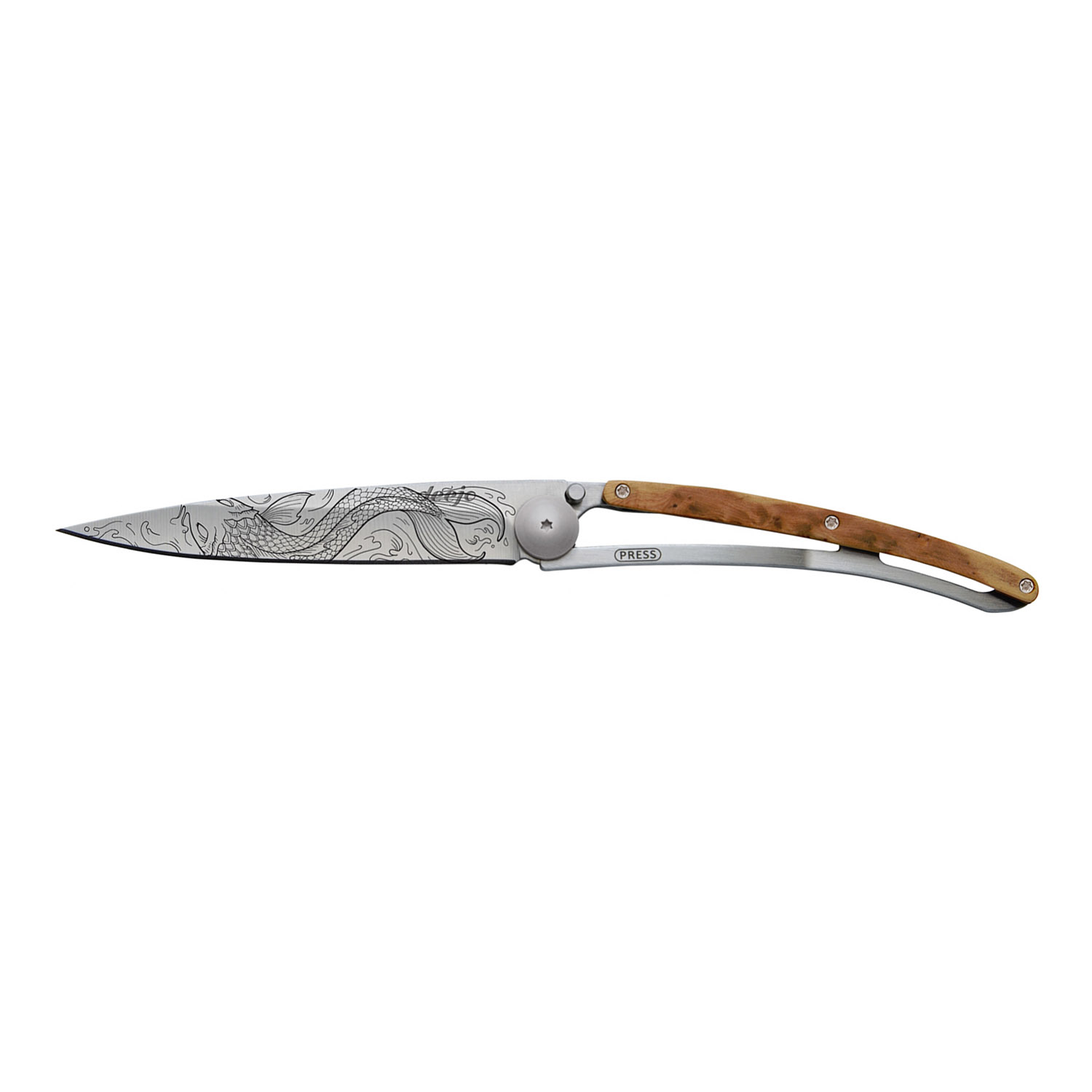 Taschenmesser TATOO FISH 37 g, Wacholderholz, deejo