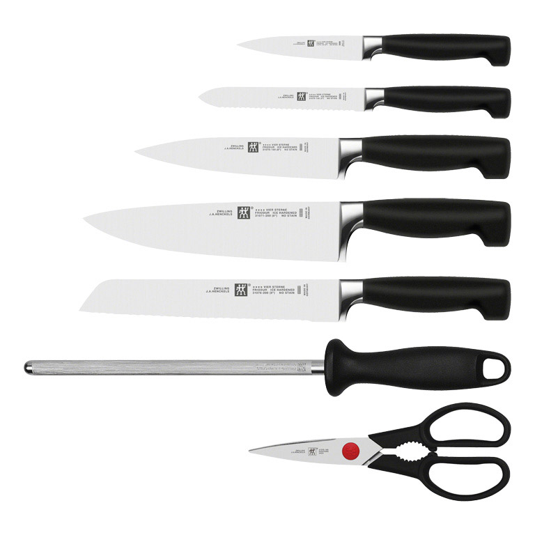 Messerblock Set FOUR STAR, 8-teilig, mit Wetzstahl und Schere, Zwilling