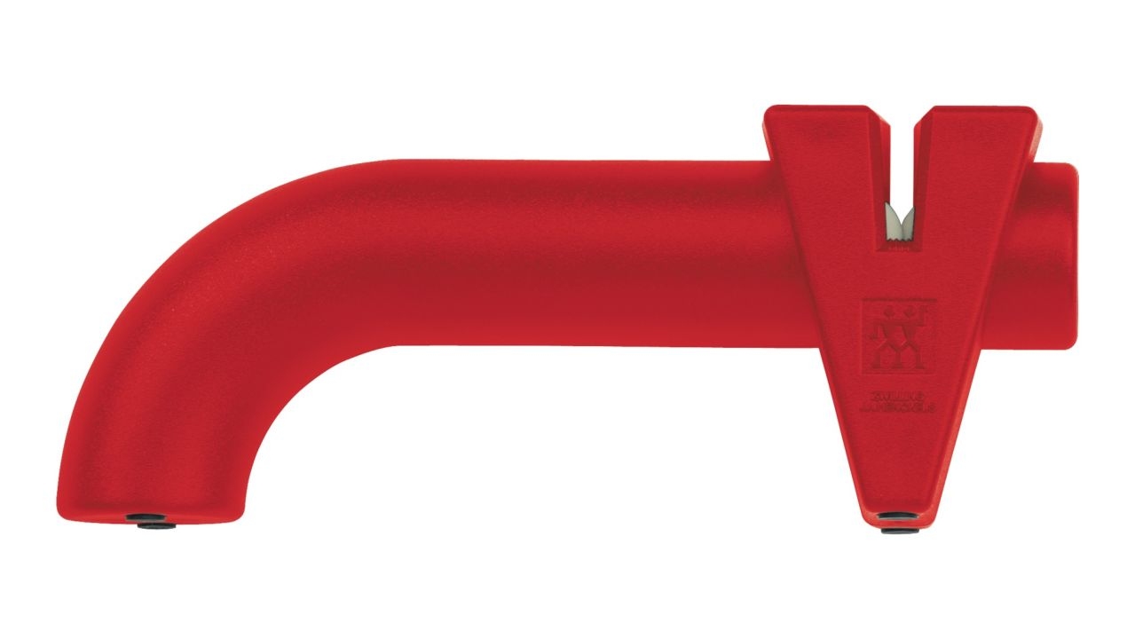 Messerschärfer TWIN SHARP, rot, Zwilling