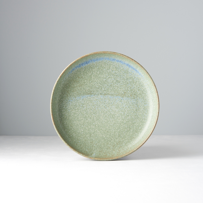 Dessertteller GREEN FADE 20 cm, hoher Rand, MIJ