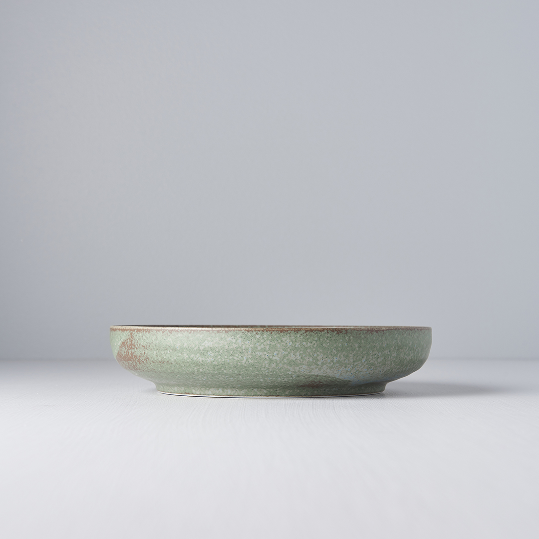 Dessertteller GREEN FADE 20 cm, hoher Rand, MIJ