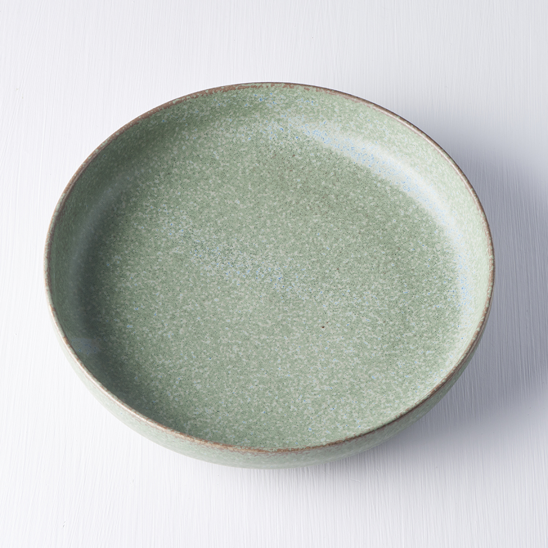 Dessertteller GREEN FADE 20 cm, hoher Rand, MIJ