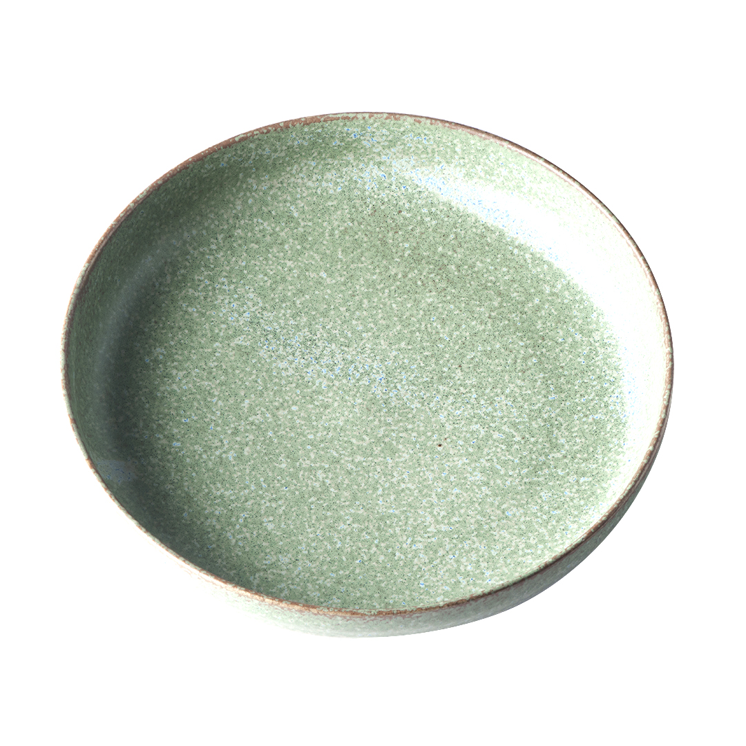 Dessertteller GREEN FADE 20 cm, hoher Rand, MIJ