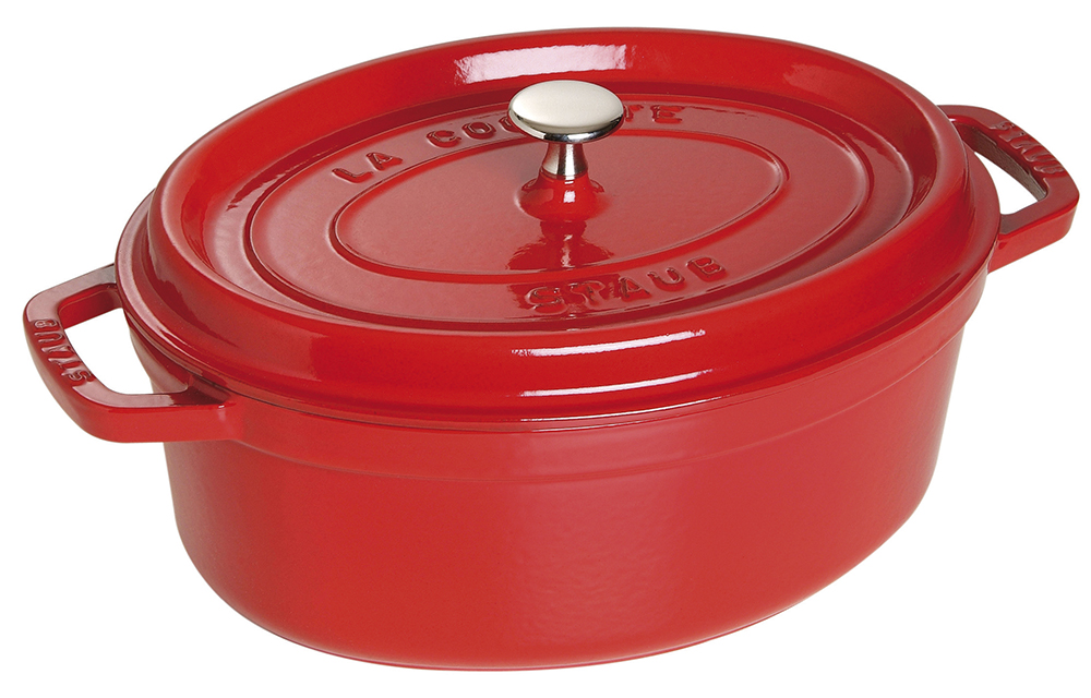 Bräter Cocotte V 5,4 l, oval, Kirsche, Gusseisen, Staub