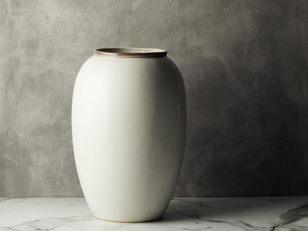 Vase 50 cm, Creme, Steinzeug, Bitz