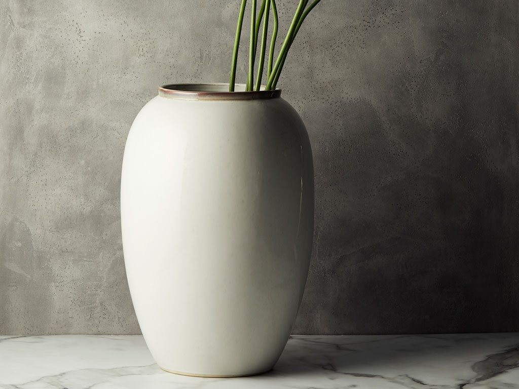 Vase 50 cm, Creme, Steinzeug, Bitz