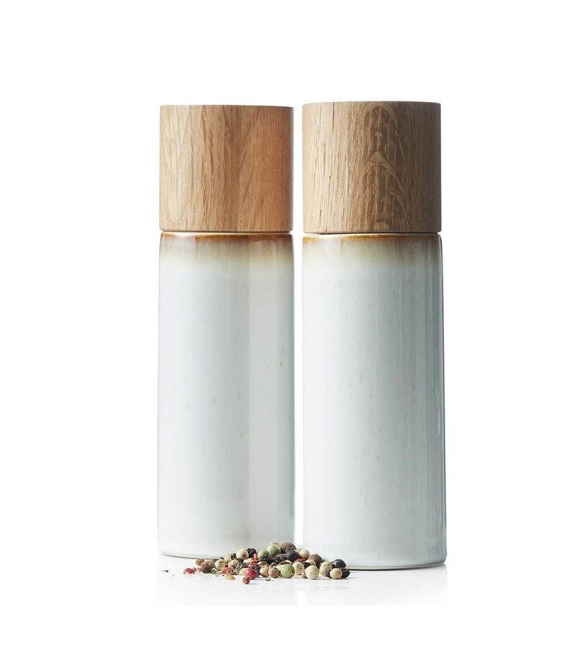 Salz- und Pfeffermühle Set, 16,7 cm, Creme, Bitz