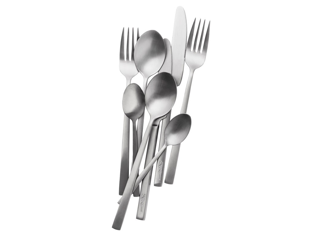 Besteckset, 16-teilig, Silber matt, Bitz