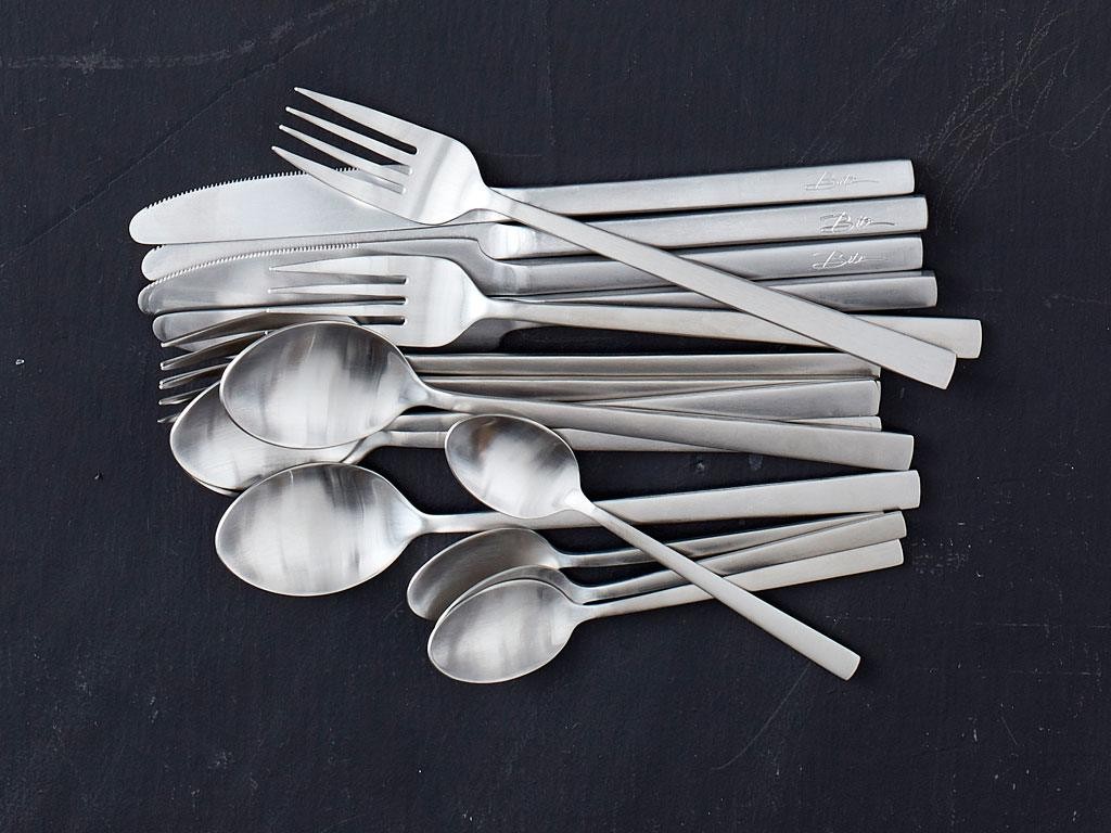 Besteckset, 16-teilig, Silber matt, Bitz