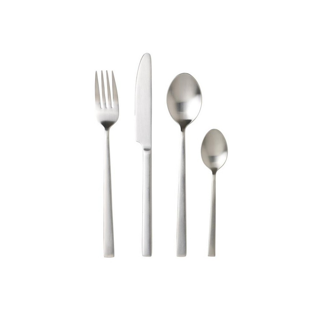 Besteckset, 16-teilig, Silber matt, Bitz