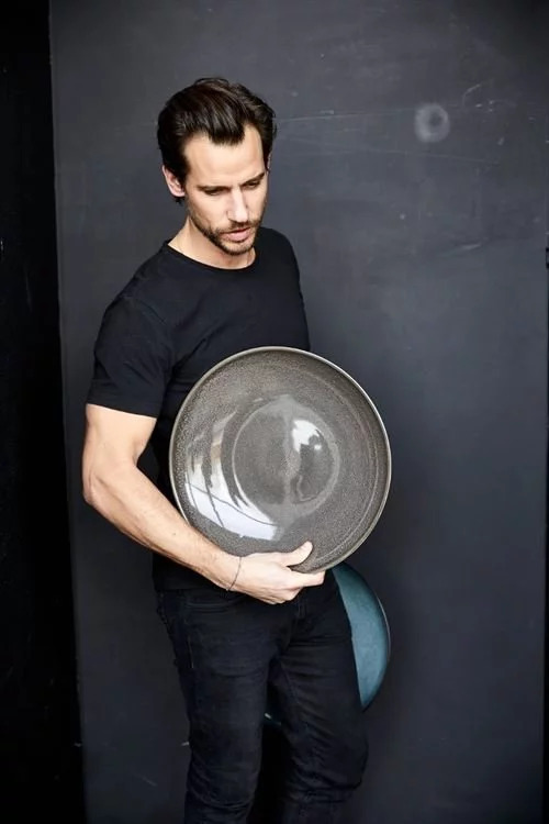 Salatschale 24 cm, schwarz/grau, Bitz