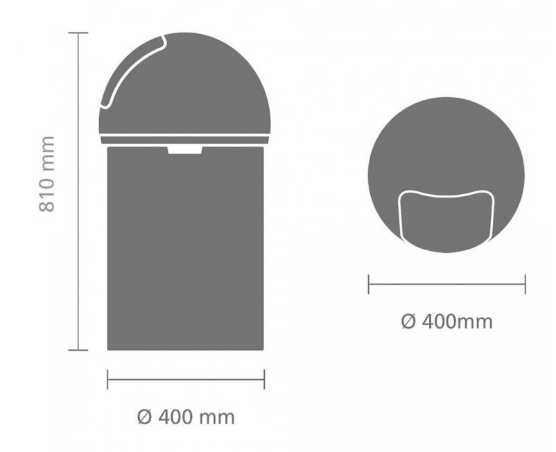 Mülleimer PUSH BIN 60 l, Stahl glänzend, Brabantia