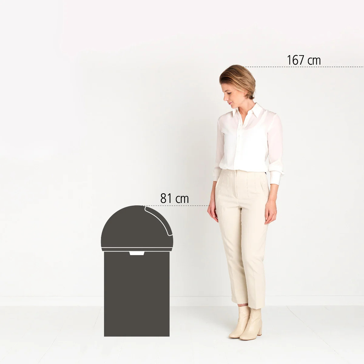 Mülleimer PUSH BIN 60 l, Stahl glänzend, Brabantia
