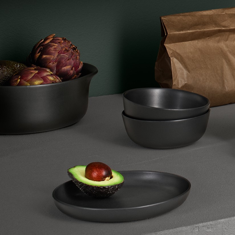 Dessertteller NORDIC KITCHEN 17 cm, schwarz, Steinzeug, Eva Solo