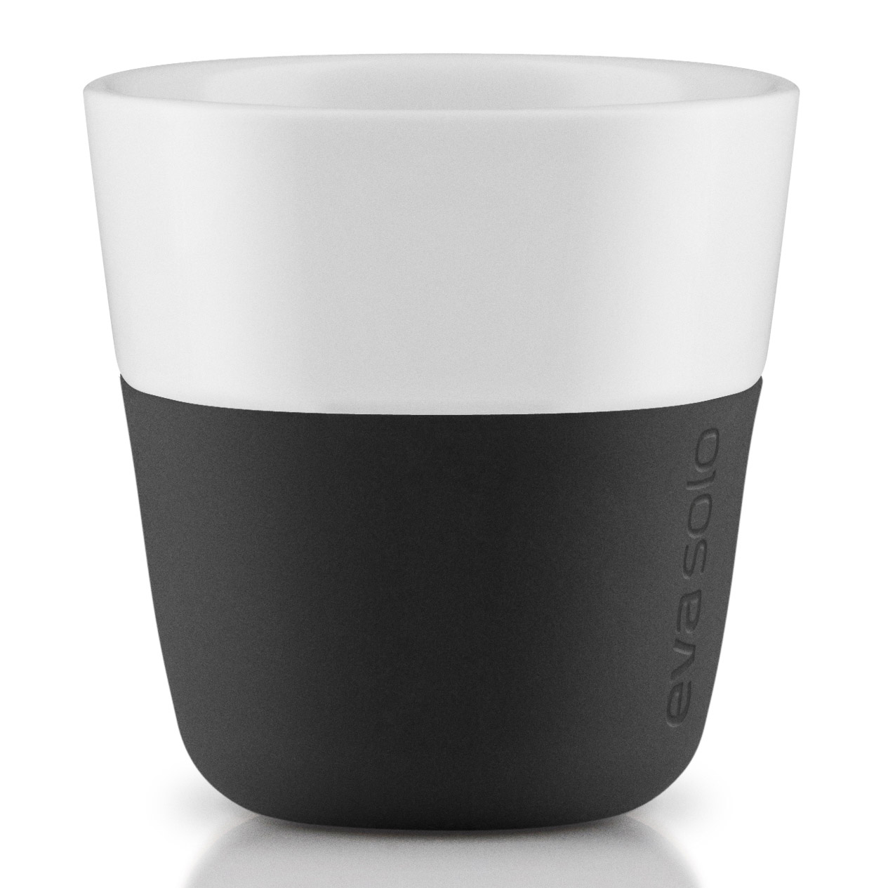 Espressotasse 80 ml, 2er-Set, mit Silikondeckel, kohlschwarz, Eva Solo