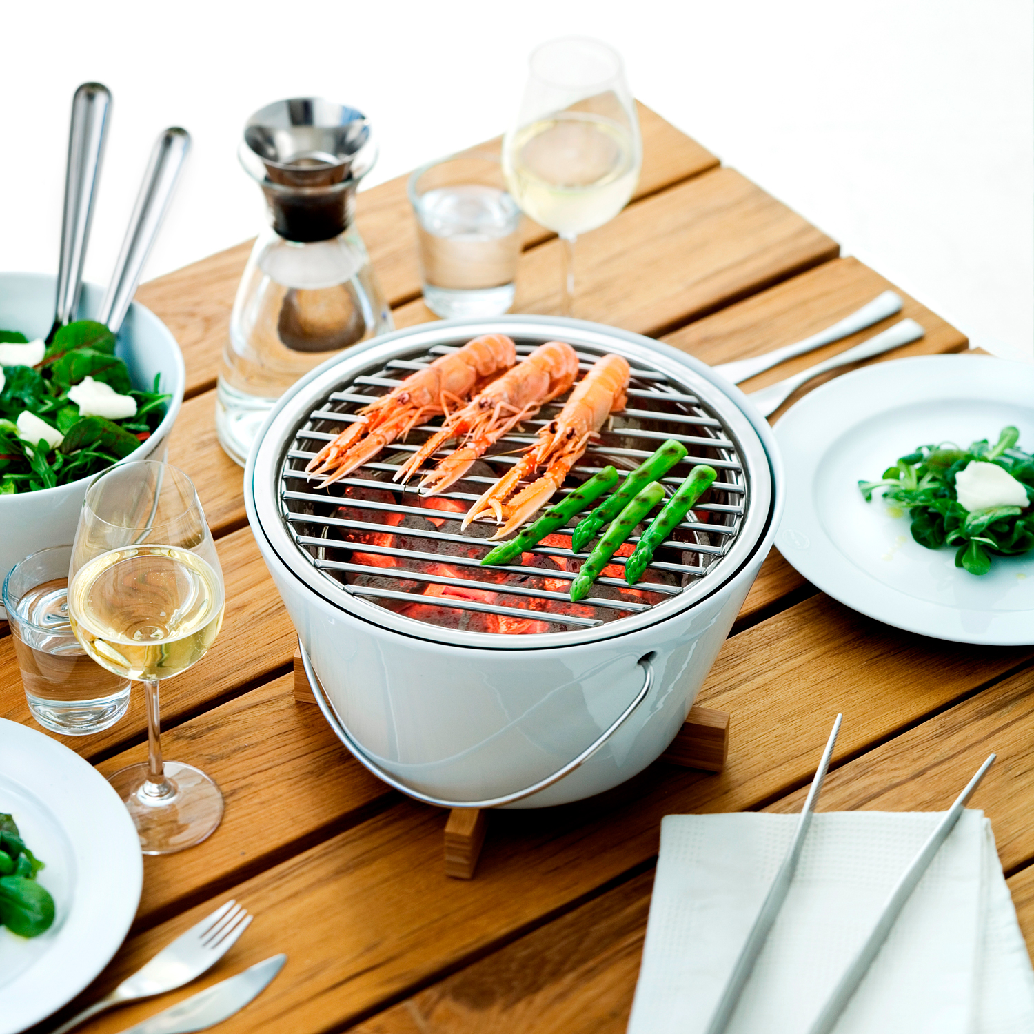 Tischgrill Holzkohle, weiß, Eva Solo