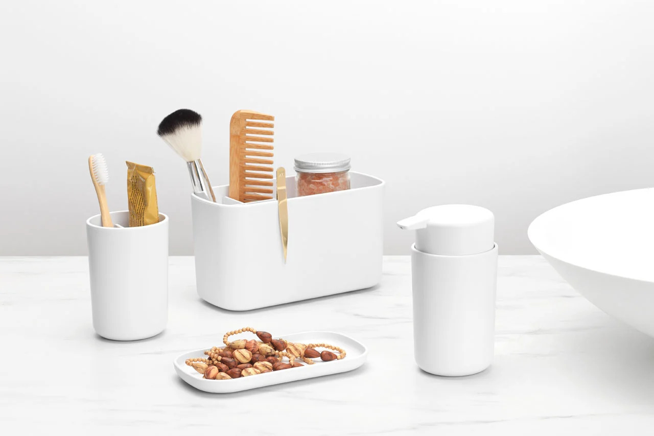 Seifenspender und Zahnputzbecher Set, weiß, Brabantia