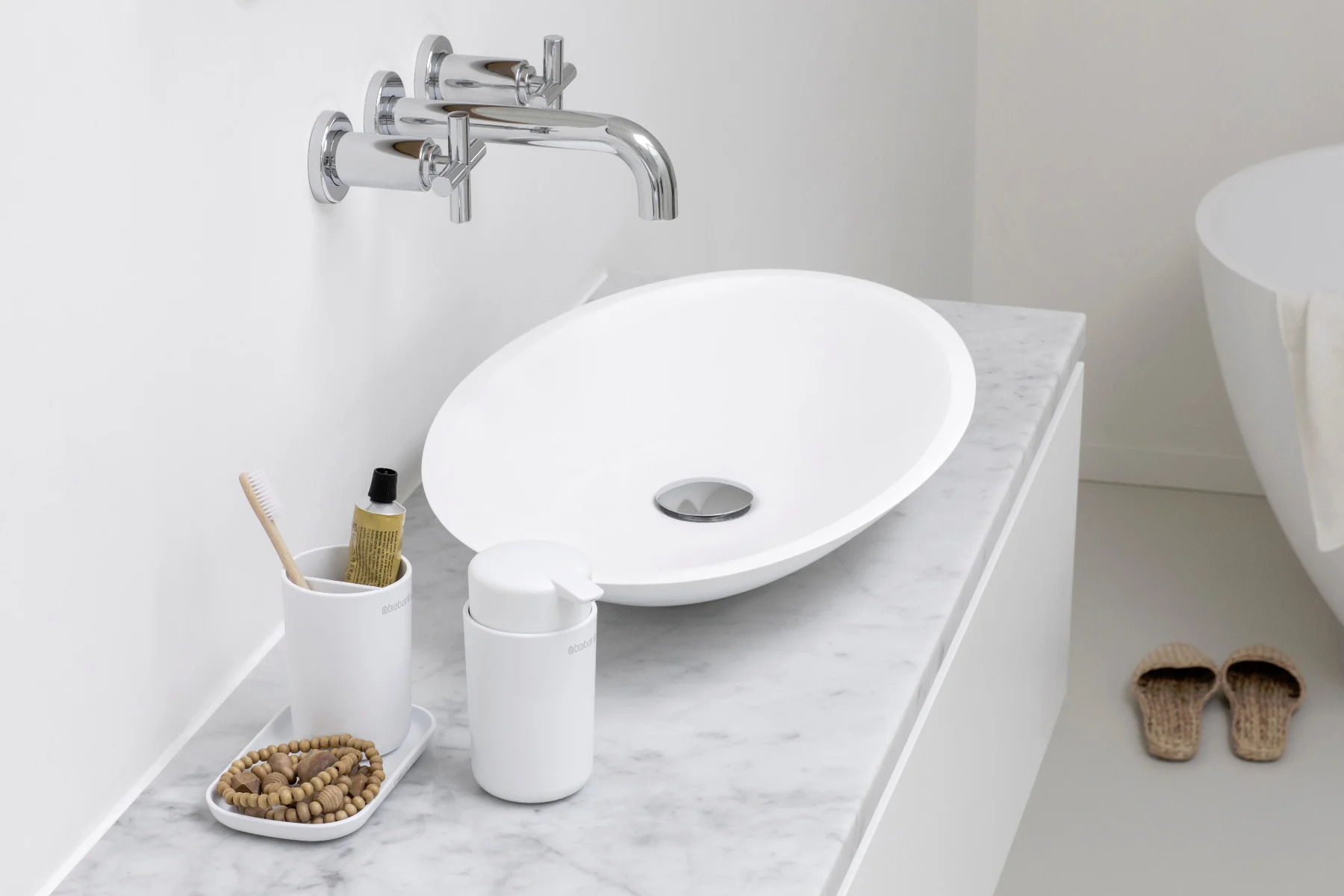 Seifenspender und Zahnputzbecher Set, weiß, Brabantia