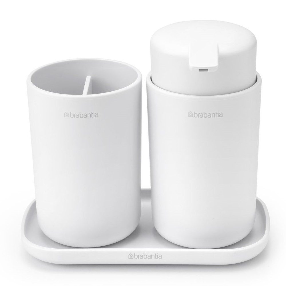 Seifenspender und Zahnputzbecher Set, weiß, Brabantia