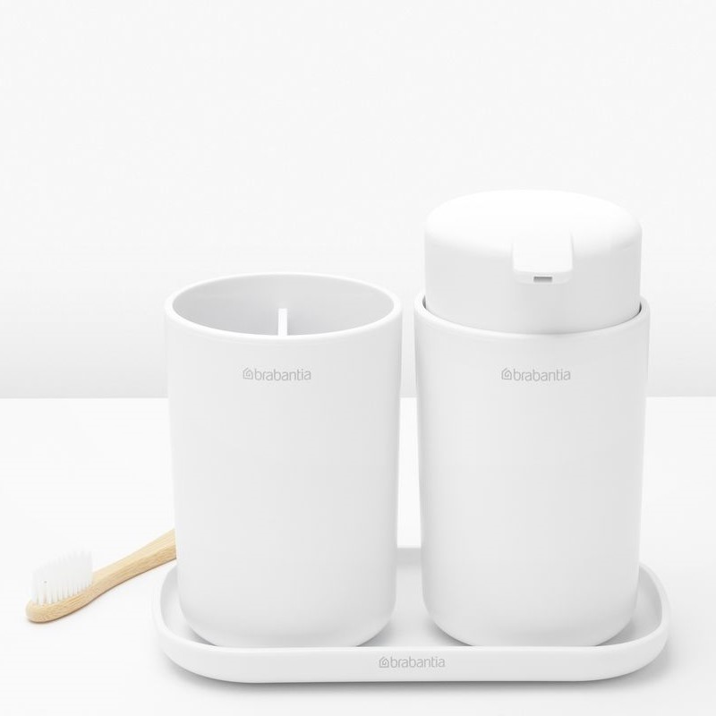 Seifenspender und Zahnputzbecher Set, weiß, Brabantia